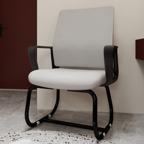Minimalistischer moderner Bürostuhl – Ergonomischer Netz-Computerstuhl mit Metallrahmen und Armlehnen für Homeoffice, Schreibtisch und Arbeitszimmer (Grau + Schwarz) von Aceinheu