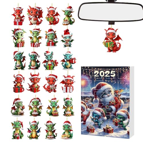 Aceirropy Countdown Kalender - 24 Tage Dinosaurier Kalender,2D flache Acryl Ornamente für Erwachsene Kinder tägliche Familienaktivität Klassenzimmer Schule Feiertag Zuhause und Party von Aceirropy