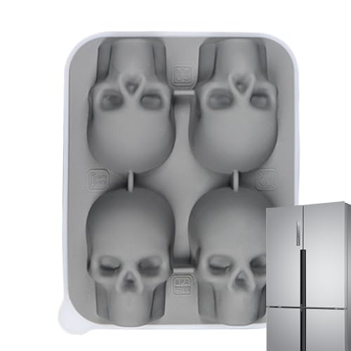 Aceirropy Eiswürfelformen Für Gefrierschrank | 3D Schädel Eiswürfelbehälter,Gefrierbehälter Mit 4 Fächern Für Kaffee Tee Cocktails Familienfeiern Picknick Camping Aceirropy Eiswürfelformen Für Gefrierschrank | 3D Schädel Eiswürfelbehälter,Gefrierbehälter Mit 4 Fächern Für Kaffee Tee Cocktails Familienfeiern Picknick Camping von Aceirropy