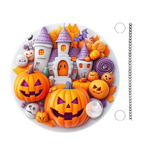 Aceirropy Halloween Dekoschild - Schauriges Acryl Rundschild Dekoration Für Türen - Gotisches Design Aufhängbare Halloween Dekoration Für Spukhaus Kaminsims Wand Schlafzimmer Und von Aceirropy
