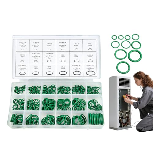 Aceirropy Kleine O-Ringe - Gummi 270 Teile Klimaanlagen-Service-Kit - Kfz Zubehör für Klimaanlage Luftkompressor Auto Wohnmobil Wechselrichter Vakuumsystem Geschäftsanwender von Aceirropy
