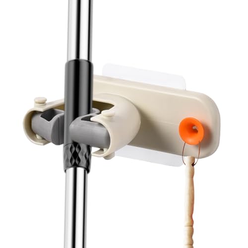Aceirropy Wandhalterung Für Mopphalter,Wandhalter Mit Haken - platzsparende selbstklebende rückstandsfreie Aufbewahrung für Waschraum Badezimmer Küche von Aceirropy