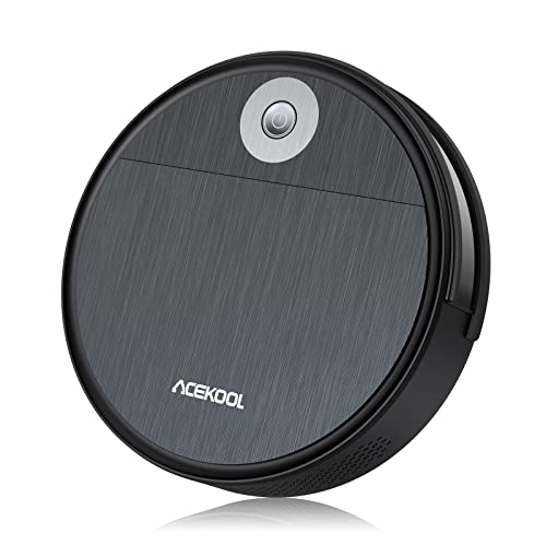 Acekool Roboterstaubsauger, Staubsauger Roboter 2200Pa Starke Saugkraft Dünner Leiser Automatischer Saugroboter Selbstaufladend WLAN/App/Fernbedienung 120min Laufzeit für Tierhaare Hartböden Teppiche von Acekool