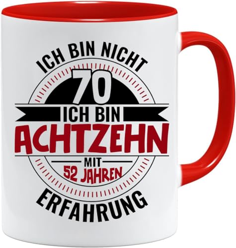 70 Geburtstag Geschenk Tasse mit Spruch | Ich Bin Nicht 70 Ich Bin 18 mit 52 Jahren Erfahrung | Geburtstag Geschenkideen | Geschenke für Papa | Opa Tasse | Geschenkideen von Acen Merchandise