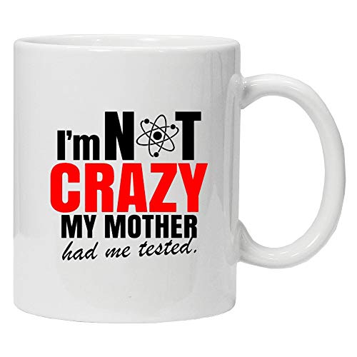 Acen Merchandise I'm not crazy my mother had me tested' - Fun Keramik Tasse Kaffee Tee Becher – Perfekt Valentines/Ostern/Sommer/Weihnachten/Geburtstag/Jahrestag Geschenk von Acen Merchandise