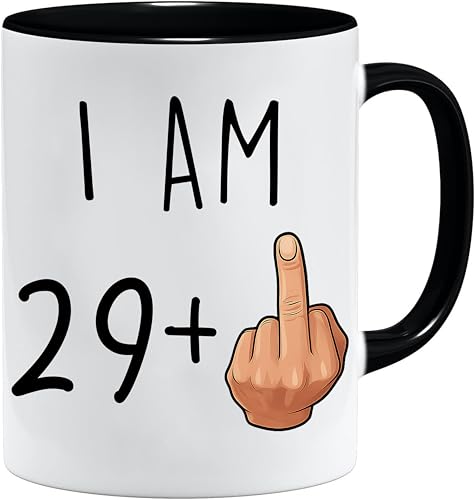 Acen Merchandise Lustige Tasse zum 30. Geburtstag – I am 29 Plus one – Neuheit 312 ml Premium Qualität Tasse & Geschenkbox Set Tee Kaffee Büro Arbeit Zuhause, Weiß, FBAMUG1502 von Acen Merchandise