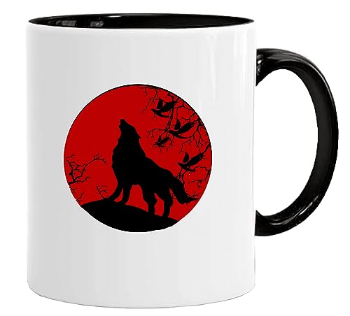 Acen Merchandise Norse Viking Blood Moon and Wolf Viking Mug | Coffee Tea Mug for Breakfast/Birthday Presents for Dad/Uncle/Mam von Acen Merchandise