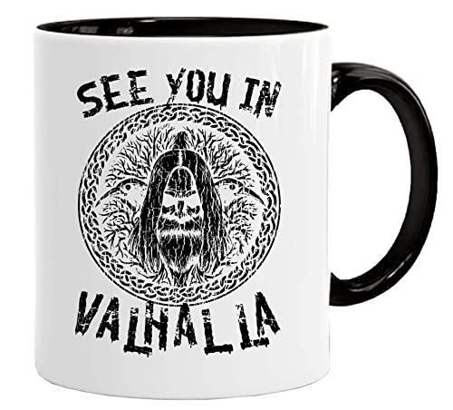 Wikinger Tasse |See You in Valhalla| Kaffee säuft Kaffee-Becher Geschenk Geschenkidee für alte Männer Papa Opa Kaffeetasse Wikinger-Motiv Tasse mit Spruch | Kaffeetasse | Kaffeetasse | tassen von Acen Merchandise