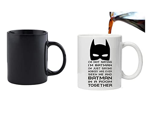 Acen Merchandise Magische Tasse | Hitzeempfindliche Kaffeetasse | Ich Sage Nicht Batman Lustige Tasse | Geschenk für Männer & Superhelden-Fans | Thermoeffekt von Acen Merchandise