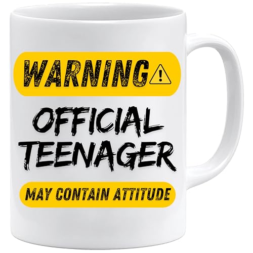 Tasse mit Spruch | Warning Official Teenager - Teenager Tasse. - Geschenk zum Abschied - Geschenkidee - Büro - Arbeit - Arbeitsplatz - Geburtstagsgeschenk von Acen Merchandise