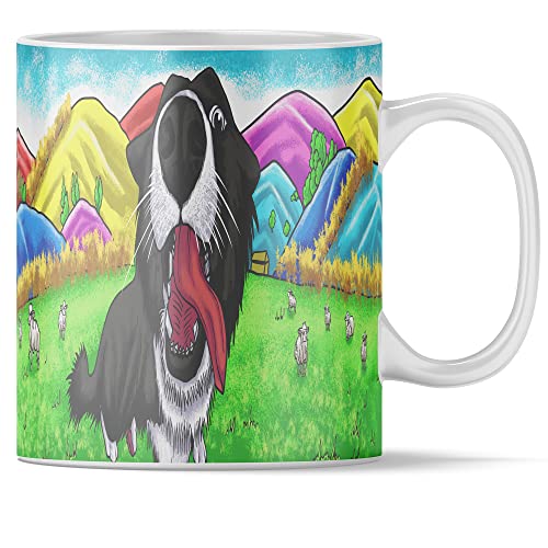 Bauernhoftier-Tassen-Set mit 4 x 11 Unzen - Hund, Pferd, Kuh und Schaf - Hochwertige Keramiktassen mit Tiermotiven | Kaffeetasse Teetasse Geschenkidee Geschenk | Tasse (Hund), Keramik, 11oz von Acen Merchandise