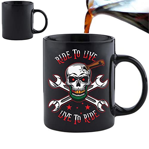 Acen Merchandise | Biker Tasse mit Farbwechsel | Wärmeempfindlicher Motorrad Kaffeebecher | Lustige Geschenkidee für Männer Freund Ehemann Verlobten bester Freund Geburtstag von Jungle Mug
