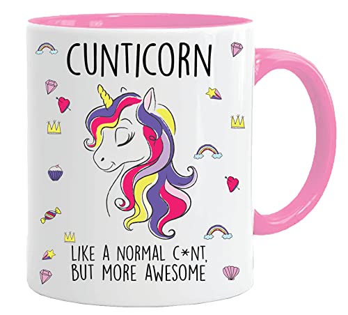 Cunticorn Tasse C*nt Einhorn Freund Lustige Tasse Geschenk & Geschenkbox Set Sarkasmus Tasse Einhorn Muttertag Tasse Geschenke Arbeitstasse (Rosa), 11oz, keramik von Acen Merchandise