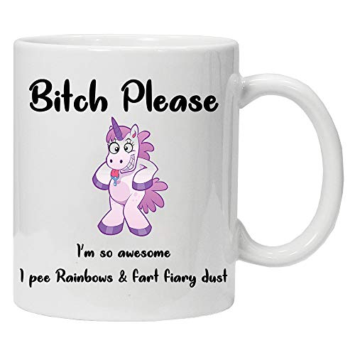 Einhorn Regenbogen Unicorn Keramik-Tasse Bitch Please I'm a unicorn! - Becher/Mug als witziges Geschenk/Lustige und Originelle Geschenke/Tee-Kaffeetasse inkl. Geschenkbox von Acen Merchandise