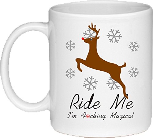 Acen Merchandise Kaffeetasse Geschenk für Weihnachten 'Ride Me, Im F*cking Magical' - Becher/Mug als witziges Geschenk/Lustige und Originelle Geschenke/Tee-Kaffeetasse inkl. Geschenkbox von Acen Merchandise