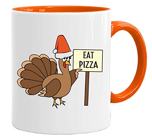 Lustige Weihnachtstasse Eat Pizza, 325 ml, hochwertige Qualität, humorvolle Tasse und Geschenkbox von Acen Merchandise