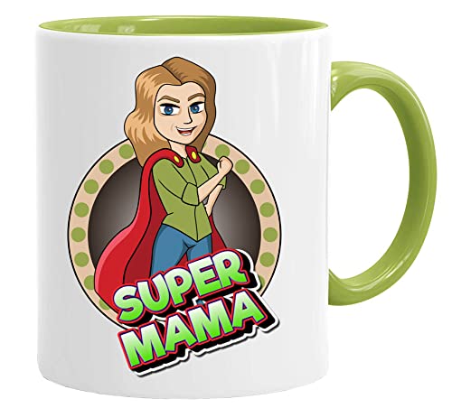 Mama Tasse/Becher/Mug - Super Mama - Schöne und lustige Kaffeetasse als Geschenkidee für Mütter/zum Muttertag/zum Geburtstag. Keramik 350 ml - Geschenkidee Geschenk von Acen Merchandise