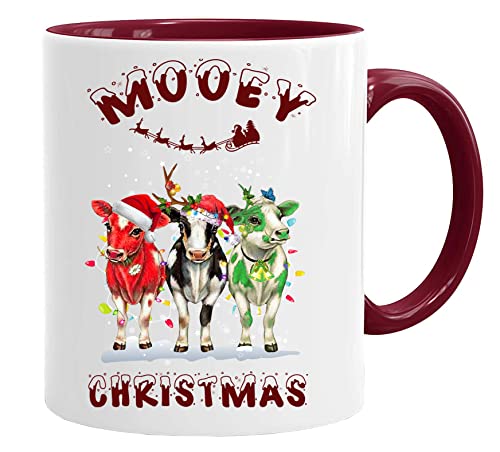 Mooey Christmas | Kuh tasse | - Weihnachtstasse Schöne und lustige Kaffeetasse als Geschenkidee beidseitig Bedruckt von Acen Merchandise