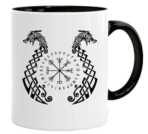 Wikinger Tasse |Norse Dragons| Kaffee säuft Kaffee-Becher Geschenk Geschenkidee für alte Männer Papa Opa Kaffeetasse Wikinger-Motiv Tasse mit Spruch | Kaffeetasse | Kaffeetasse | tassen von Acen Merchandise