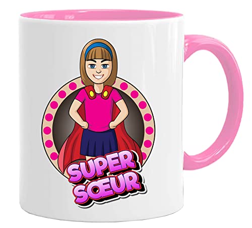 Sœur Tasse/Tasse – Super Schwester – Originelles Geschenk für Geburtstage, Osterfeier, Keramik, 350 ml von Acen Merchandise