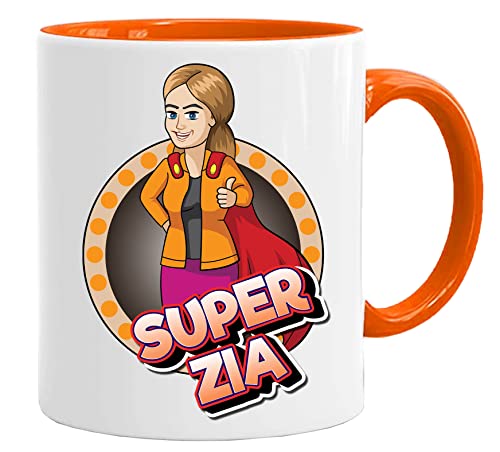 Super Zia Tasse/Becher/Mug - Super Zia - Schöne und lustige Kaffeetasse als Geschenkidee für Vatertagsgeschenk. Keramik 350 ml - Geschenkidee Geschenk von Acen Merchandise