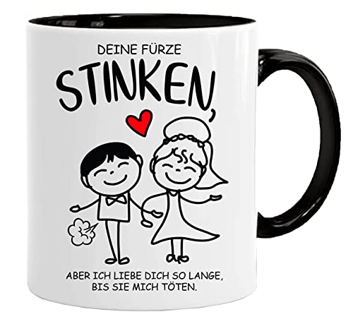 Tasse Mit Spruch & Geschenkbox | Deine Fürze Stinken - Bestes Kaffeetassen Für Ihn - lustige geschenke für männer - Furzen Büro Becher Geschenk - Spülmaschinenfeste Kaffeebecher (Schwarz) von Acen Merchandise