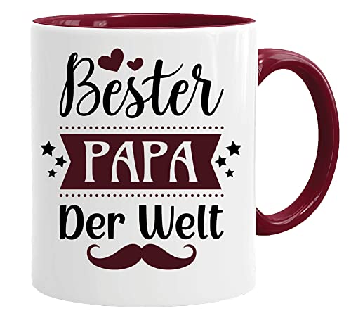Tasse Papa | Tasse mit Spruch | Bester Papa der Welt | Geschenk Väter Geburtstag | Kaffeetasse Teetasse Geschenkidee Geschenk | Tasse (Maroon) von Acen Merchandise
