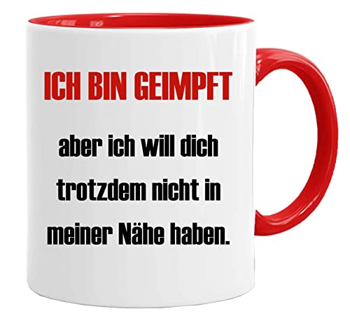 Tasse mit Spruch | Ich Bin Geimpft - Becher/Mug als witziges Geschenk/Lustige und Originelle Geschenke/Tee-Kaffeetasse von Acen Merchandise