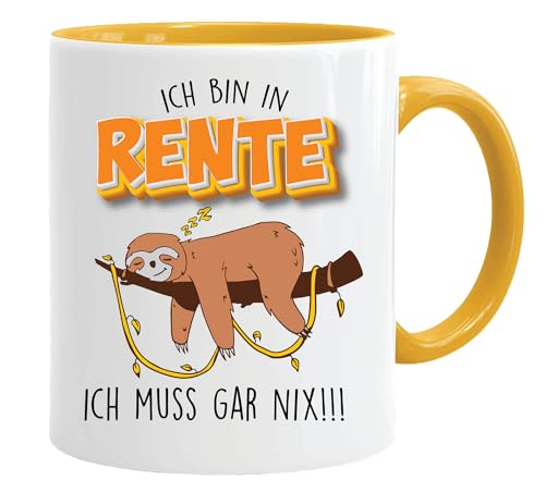 Tasse mit Spruch | Tasse Faultier Rentner | Kaffeetasse Teetasse Geschenkidee Geschenk | Tasse & Geschenkbox-Set von Acen Merchandise