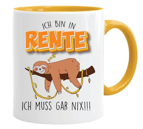 Acen Merchandise | Tasse mit Spruch Faultier Rentner | Lustiger Kaffeebecher für Männer und Frauen | Witzige Keramik Teetasse mit Motiv für Geburtstag Weihnachten Ruhestand Geschenkidee von Acen Merchandise