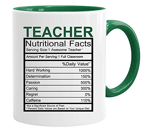 Teacher Nutritional Facts | lustige Lehrer Tasse | Beidseitig Bedruckt | lustige geschenke | Lehrer -/Schule/Abschied/Lehrer-Geschenk/Geschenk-Idee/Lustig von Acen Merchandise