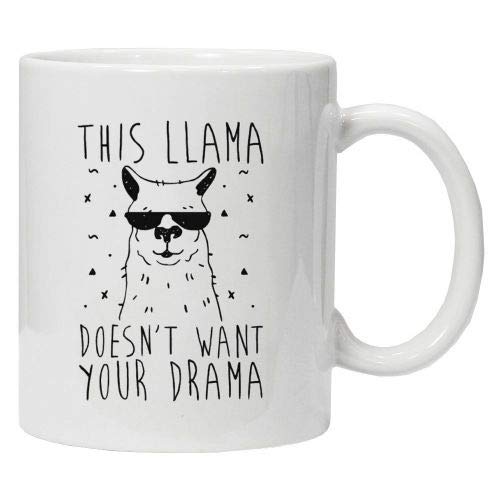 This Llama doesn't want your drama - Fun Tasse 313 ml Kaffee Tee Becher – Perfekt Valentines/Ostern/Sommer/Weihnachten/Geburtstag/Jahrestag Geschenk von Acen Merchandise