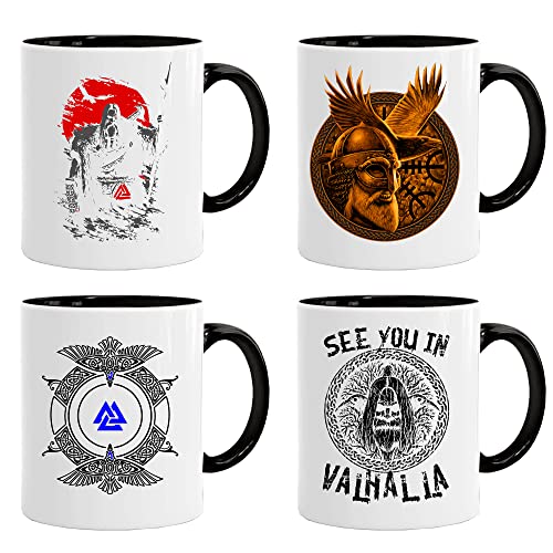 Wikinger Tasse| Wikinger Set 06| Kaffee säuft Kaffee-Becher Geschenk Geschenkidee für alte Männer Papa Opa Kaffeetasse Wikinger-Motiv Tasse mit Spruch | Kaffeetasse | Kaffeetasse | tassen von Acen Merchandise