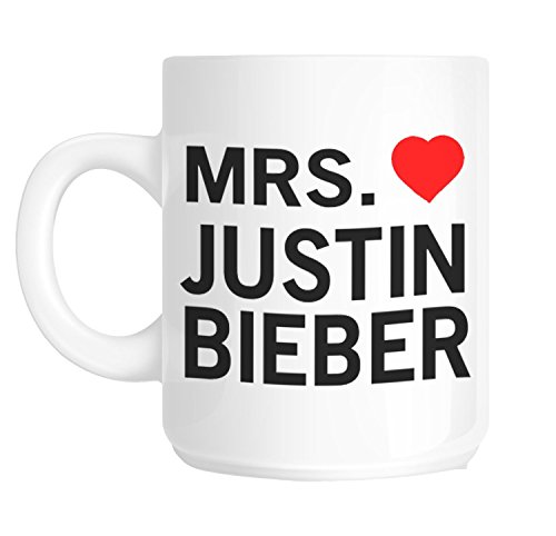 Acen "Mrs. Justin Bieber Tasse aus Keramik, Weiß, 325 ml von Top Banana Gifts