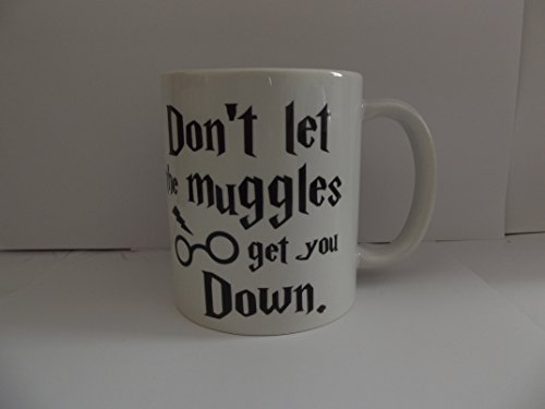 Acen, Keramik-Tasse mit der Aufschrift „Dont Let The Muggles Get You Down“, Weiß, 325 ml von Acen