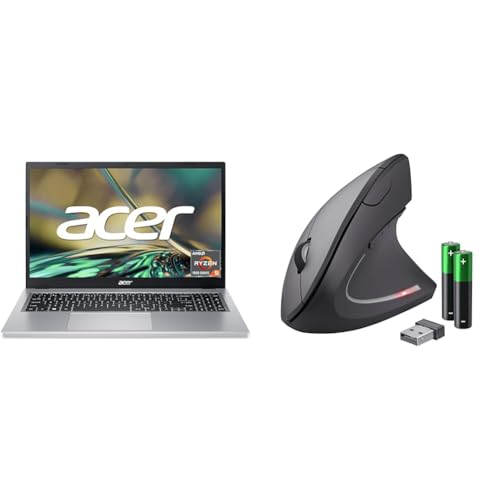 Acer Aspire 3 (A315-24P-R9JA) Laptop | 15.6 FHD Display & Trust Verto Kabellose Vertikale Maus, Wireless Ergonomische Maus von Acer