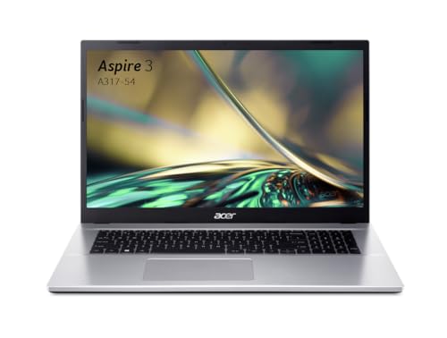 Acer Aspire 3 A317-54-73VM, 17,3'' Full HD IPS Laptop, tragbarer PC (Intel Core i7-1255U, 16 GB RAM, 512 GB SSD, Intel Iris Xe Grafik, Windows 11), Laptop Grau, Tastatur AZERTY (Französisch) von Acer