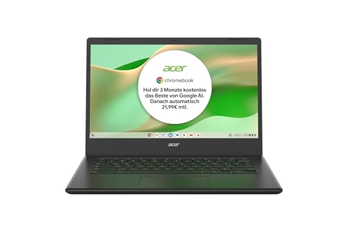 Acer Chromebook 314 (CBOA314-1H-C32M) Laptop, 14" FHD Display, Intel Celeron N4500, 4 GB RAM, 128 GB SSD, Intel UHD Graphics, Google ChromeOS, QWERTZ-Tastatur, schwarz von acer
