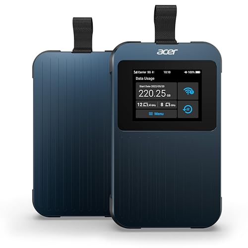 Acer Connect Enduro M3 5G Router (LTE Router) | Mobiler WLAN Router SIM Karte | WiFi 6 | Dual 2.4 & 5.0 GHz | Nano SIM & Virtual SIM | 6500mAh Batterie | USB 3.0 Type-C | MIL-STD-810H von Acer