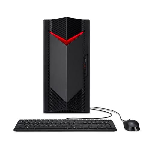 Acer Nitro 50 N50–656 Desktop Gaming mit Intel Core i5-14400F Prozessor, 16 GB DDR5 RAM, SSD 1 TB M.2 PCIE, Grafikkarte NVIDIA GeForce RTX 4060 8 GB GDDR6, Wireless LAN, Windows 11 Home von Acer