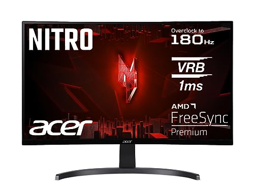 Acer Nitro ED273 S3 Gaming Monitor 27 Zoll (69 cm Bildschirm) Full HD, 165 Hz (180Hz OC), 1ms(VRB), 1x HDMI 2.0, 1x HDMI 1.4, 1xDP 1.2, AMD FreeSync Premium, schwarz von acer