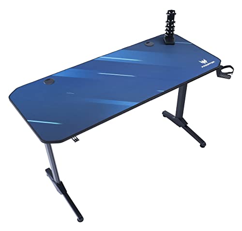 Acer Predator Gaming Tisch 140 x 60 cm - Gaming Schreibtisch mit Mauspadbezug, Ablage für Gamepads, Zwei Kabelführungen, Headset- und Getränkehalter von acer