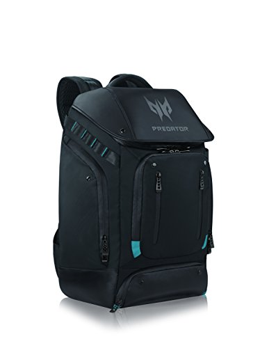 Acer Predator Utility Gaming-Rucksack, wasserabweisend und reißfest, Reiserucksack passt und schützt bis zu 43,9 cm (17,3 Zoll) Predator Gaming Laptop, schwarz mit blaugrünen Akzenten von Acer