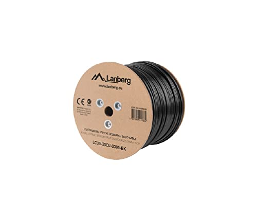 Bobina DE Cable para Exterior LANBERG LCU5-30CU-0305-BK - RJ45 - CAT 5E - UTP - AWG24-305M - Negro - Gel von Lanberg