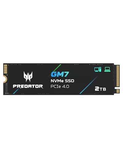 acer Predator GM7 2TB M.2 NVMe SSD PCIe 4.0 - Lesegeschwindigkeit bis zu 7400 MB/s - Professionelle Interne Festplatte - Gaming Speicher Kompatibel mit PC, Laptop & PS5 von acer