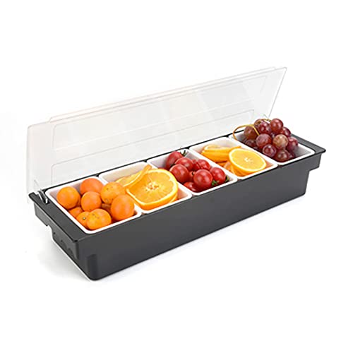 Acesunny Multifunktionale Obstkiste 4/5 Gitter Obst Zutatenbehälter Zutatenbox Beilagenbe Beilagenbehälter Zutatenbehälter Zutatenbox Barbehälter (5 Zellen) von Acesunny