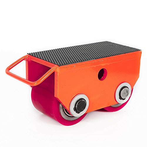 Acesunny Transportfahrwerk Schwerlastrollen 2500kg Panzerrollen Fahrwerk Rollen Roller Transportfahrwerk Industrieroller Panzerrollen Roller Möbel-Transportroller Maschinen-Mover mit 2 Räder (Rot) von Acesunny