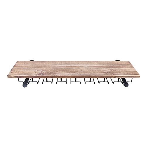 Acesunny Wandmontiertes Weinglasregal mit Stielhalter Weingläser Aufhänger Display Retro Weinregal Wandmontierte Weinregale Flaschenhalter Holz+ Eisen Home Display von Acesunny