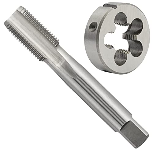 Aceteel 1-in-8 UNC Gewindebohrer-Set, 1 Zoll x 8 UNC Rechtshänder HSS Maschinengewindebohrer und 1 Zoll x 8 UNC Legierung Werkzeug Stahl Rundeisen von Aceteel