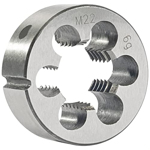 Aceteel M22 x 2,5 mm metrisches rundes Gewindeschneider, Rechtshänder, Maschinen-Schneideisen, M22 x 2,5 mm von Aceteel